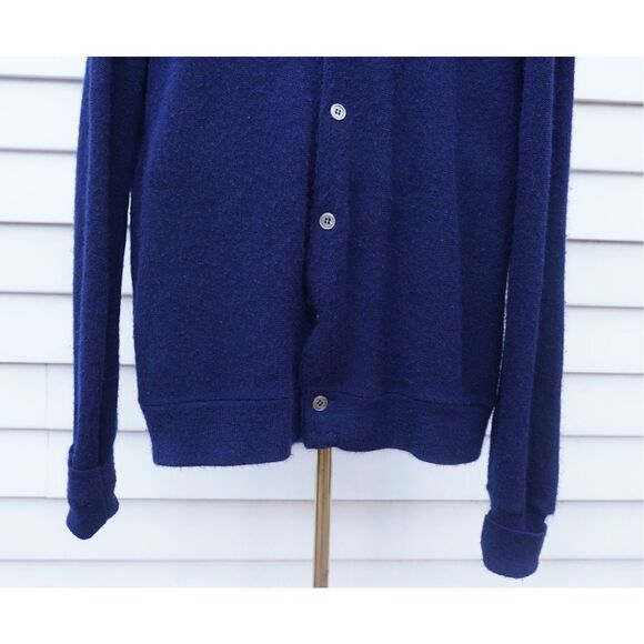 Vintage 90s The Fox Collection Navy Blue Knit Cardigan - Picture 5 of 8